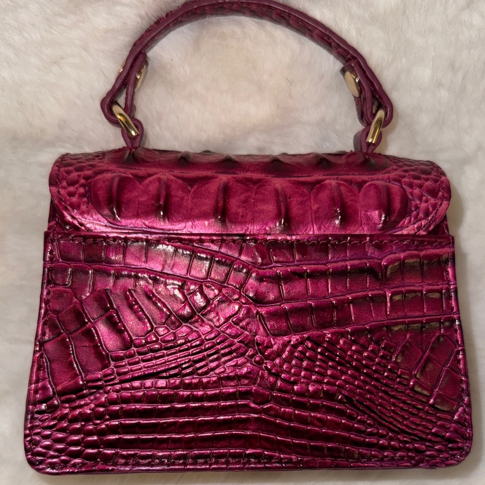 Authentic Brahmin Pomegranate mini Crocodile-Embossed Crossbody Bag - Picture 4 of 10